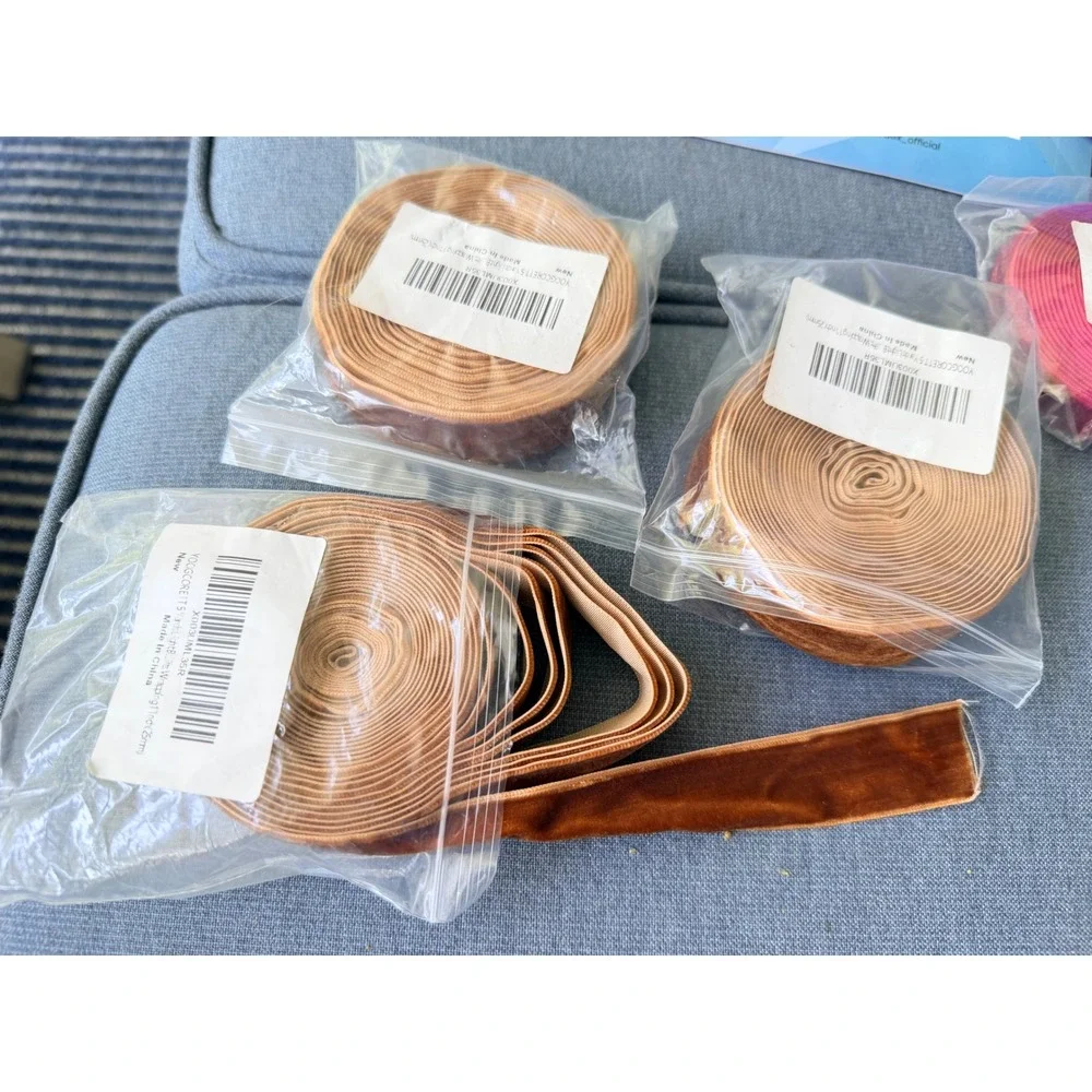 Yoogcorett‎ Velvet Ribbon 3 Rolls 15 Yards Copper 1